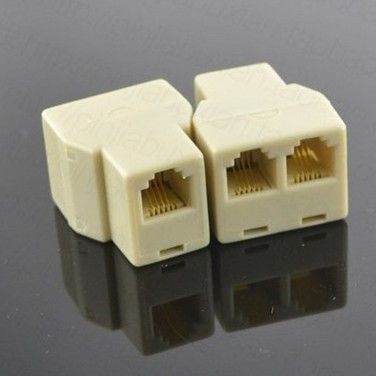 2019 Beige RJ11 6P4C Telephone Cable Y Splitter 1 Female ... magic jack wiring 