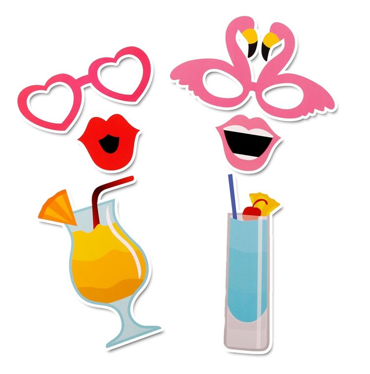 tropical photo booth props
