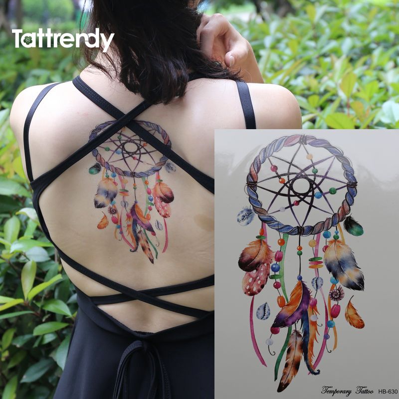 Wholesale Romantic Dreamcatcher Tattoo Colorful Feather Body Art New Dream Catcher Tattoo Prices Wholesale Romantic Dreamcatcher Tattoo Colorful Feather Body Art New Dream Catcher Tattoo Prices