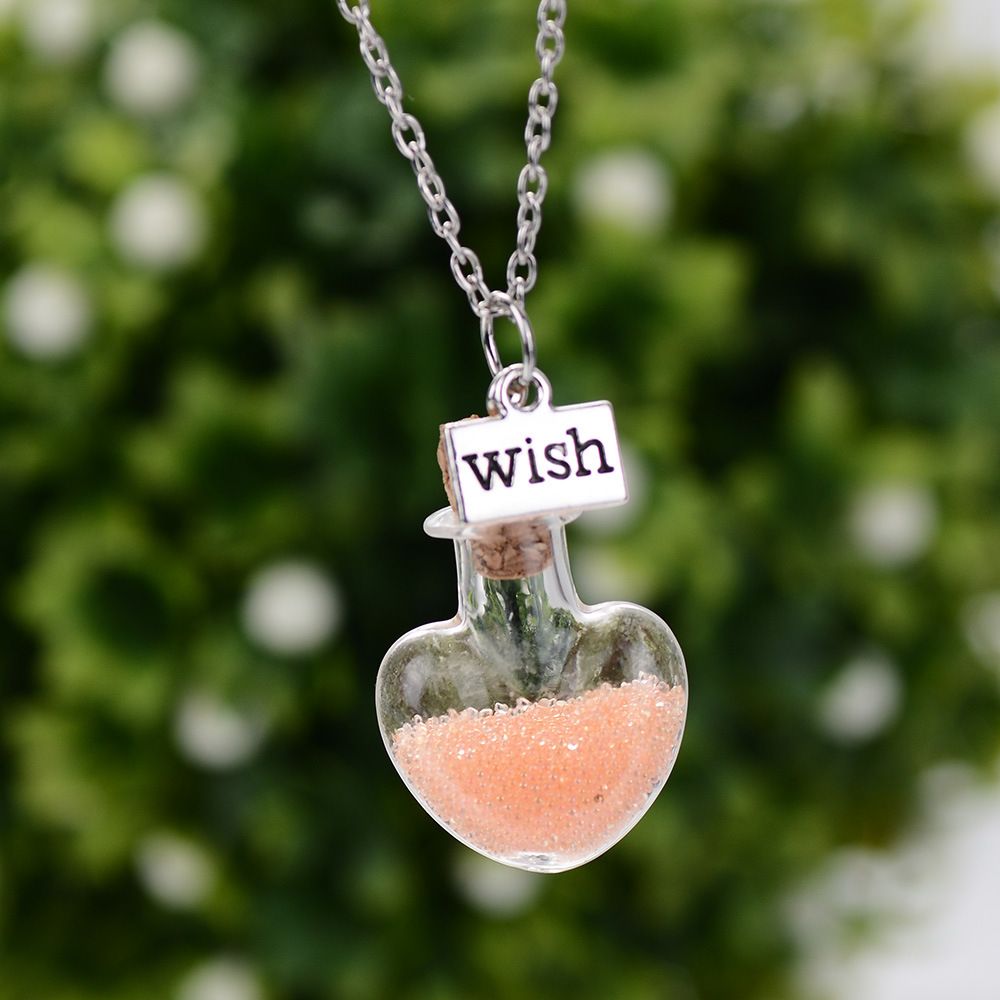 Wholesale Wishing Bottle Necklace Candy Color DIY Heart Drift Glass ...