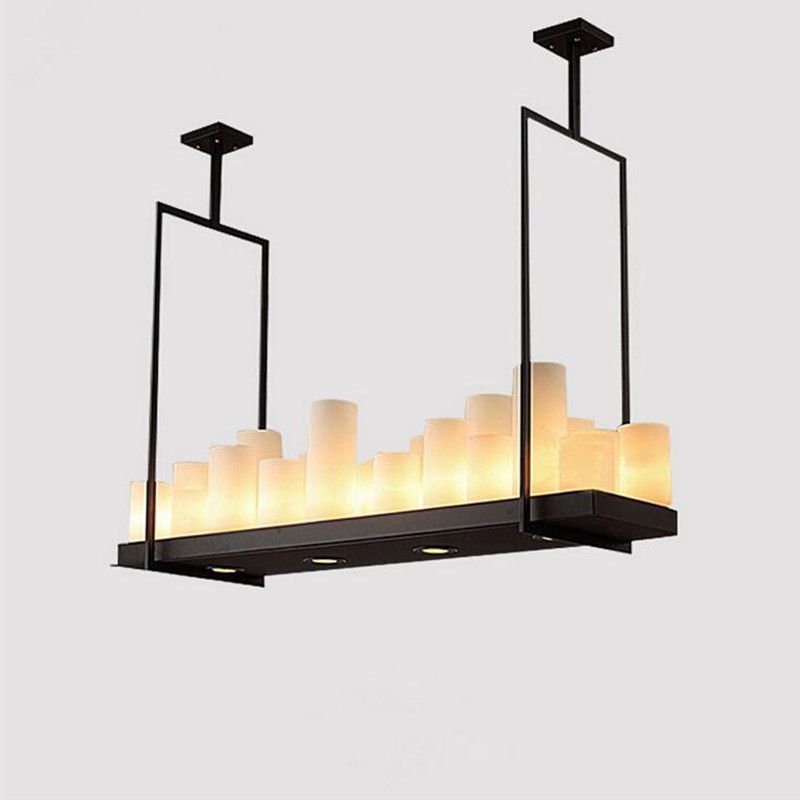 Modern Kevin Reilly Altar Pendant Lamp Chandelier Candle Light Modern Kevin Reilly Altar Pendant Lamp Chandelier Candle Light Fixture Suspension Rectangular Wrought Iron With Remote Kitchen