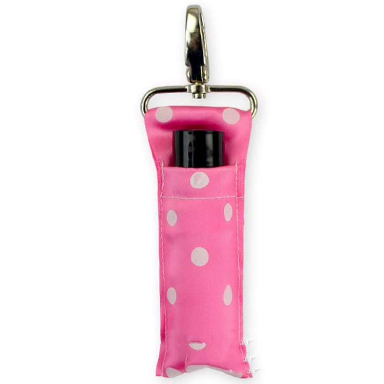 Eco Friendly Polka Dots Lipstick Holder Chapstick Holder Keychain