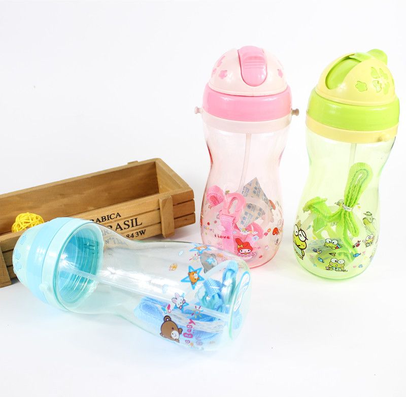 Cute Baby Small Frog Cartoon Water Bottle Drinking Cup With Back