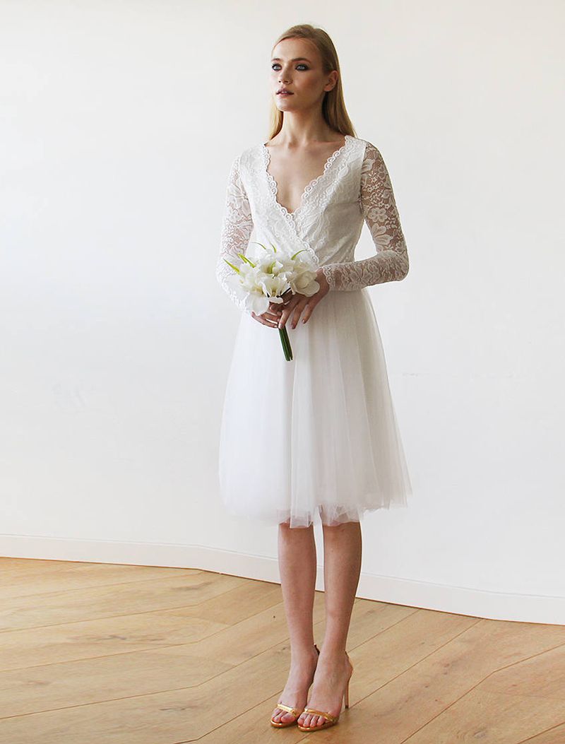 Knee Length Wedding Dress