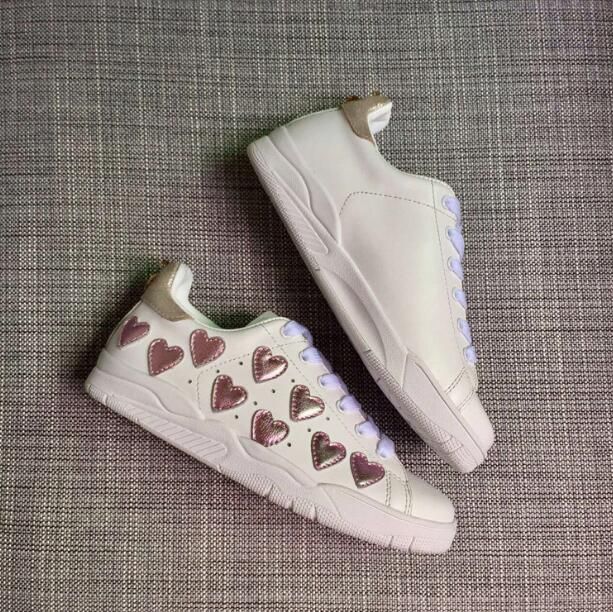 Купить Chiara Ferragni Flirting Hearts Shoes Кружевной Круглый Toe Roger  Белые Кожаные Кроссовки Недорого | Быстрая Доставка И Качество | Ru.Dhgate