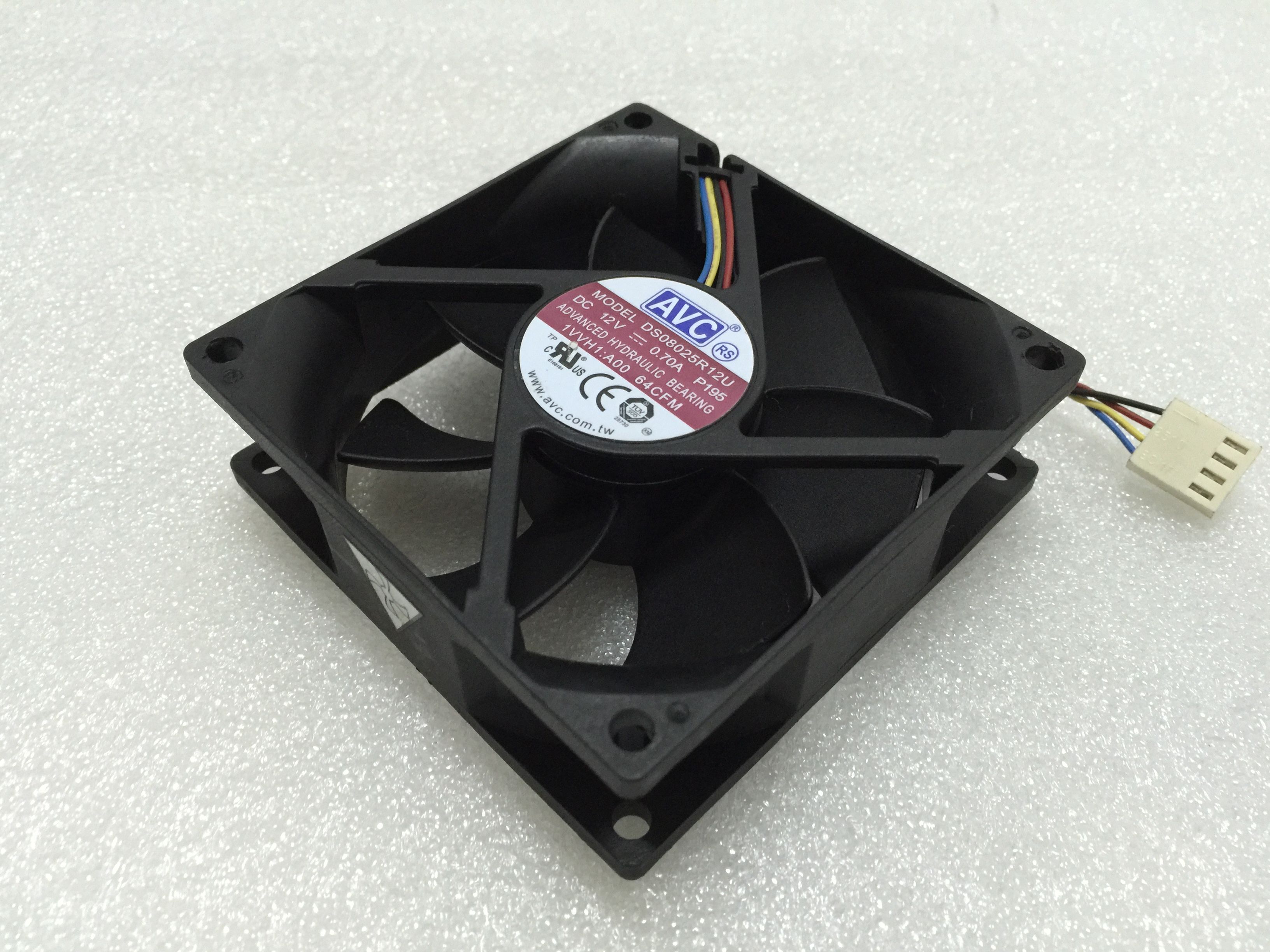 2019 Avc Ds08025r12u P195 Dc 12v 0 70a 4 Wire 4 Pin Connector 90mm 80x80x25mm Server Square