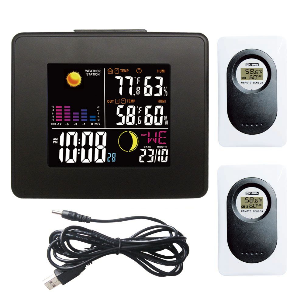 2020 RF Wireless Weather Station With LCD Backlight Indoor Outdoor