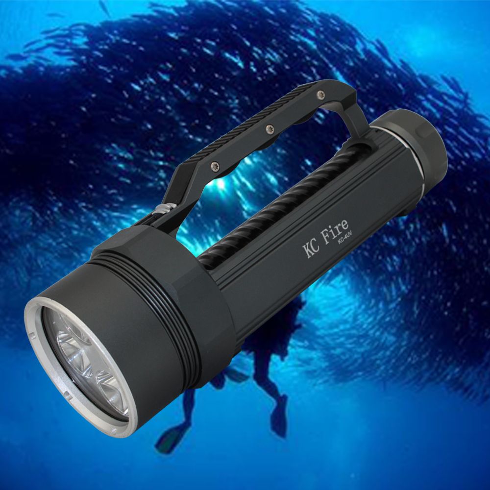 KC Fire 5000Lm Diving Flashlight 4 X UV Ultraviolet Light Waterproof