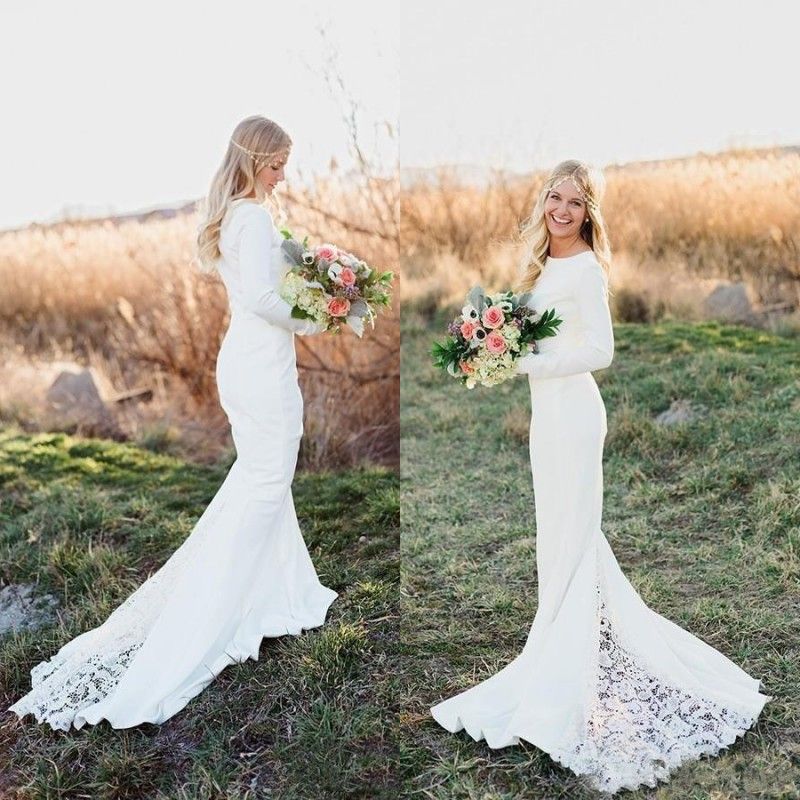 Spring 2019 Bohemian  Mermaid  Wedding  Dresses  Jewel Neck 