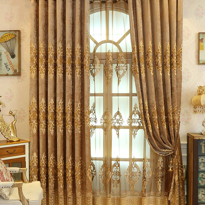 Acquista tende del salone del ricamo tende di tendaggio occidentali ... Tende salone moderno