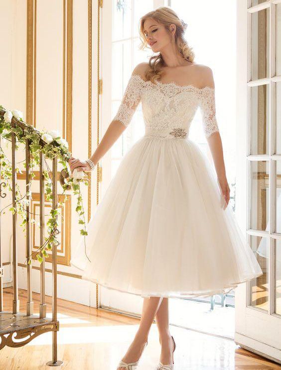 cheap knee length wedding dresses