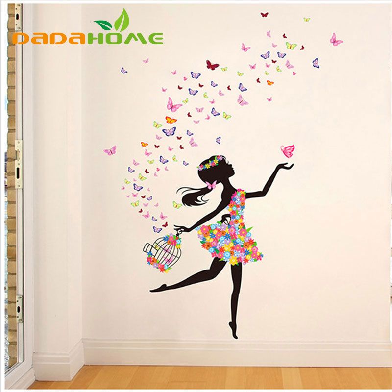 Fairy Wall Art vinyl butterfly fairy dance living room bedroom wall decorations Fairy Wall Art vinyl butterfly fairy dance living room bedroom wall decorations
