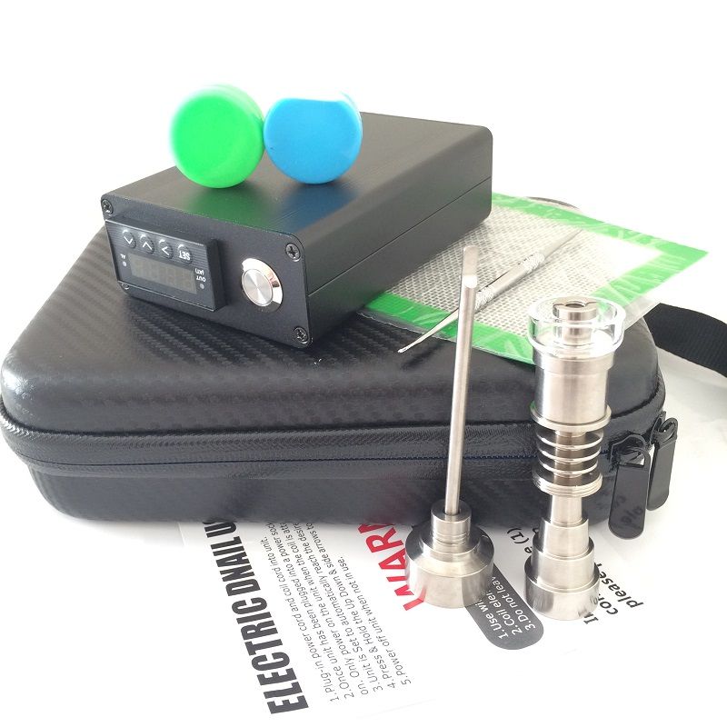 E Dab Nail Quartz Nail Electric Dab Nail Portable Oil Rig PID Temperature Control Dabber Box Ti