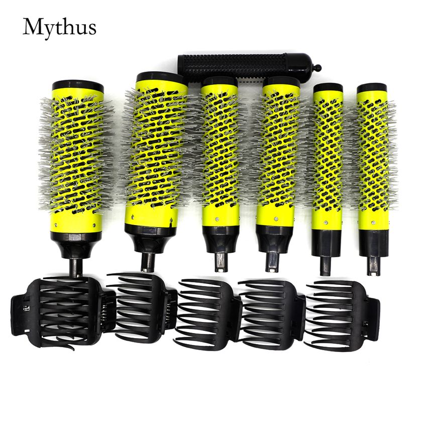 Green Color 3 Size Detachable Round Barrel Brush Professional Salon Styling Hair Brush Set With