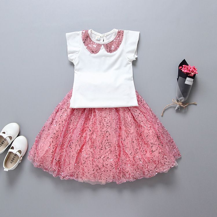 Compra Conjuntos De Lentejuelas Rosadas Para Niñas Ropa De Baile De Verano  Top + Falda, Ropa De Fiesta Para Niños, Ropa De Fiesta 5BN502SS 39 Barato |  Entrega Rápida Y Calidad | Es.Dhgate