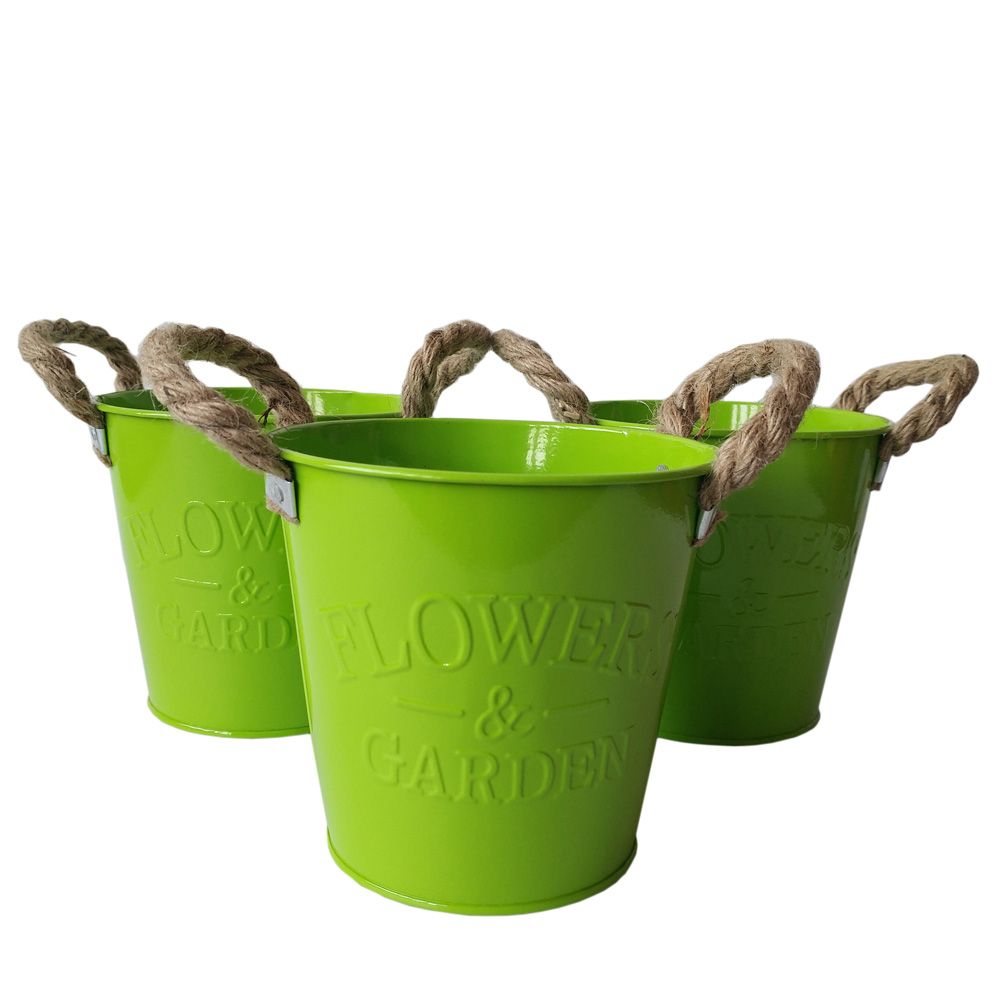 Großhandel Grüne Farbe D13 * H12CM Eisen Runde Blumen Wanne Zinnkasten