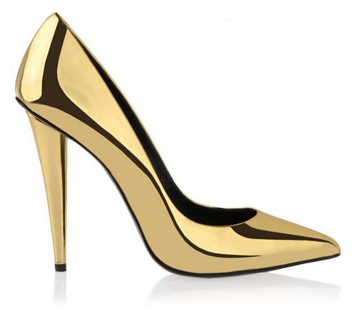 gold pumps