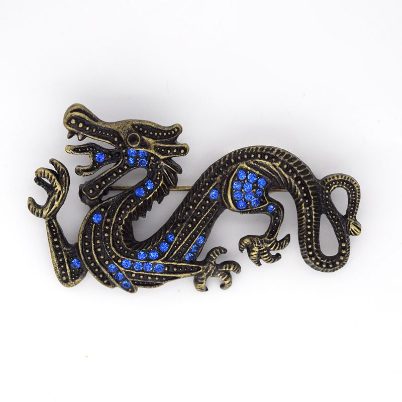 2020 Wholesale Crystal Rhinestone Dragon Brooches Fashion Costume Pin Brooch Jewelry Gift C299