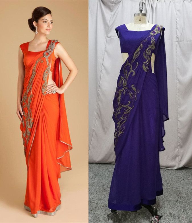 saree gown designs 2017