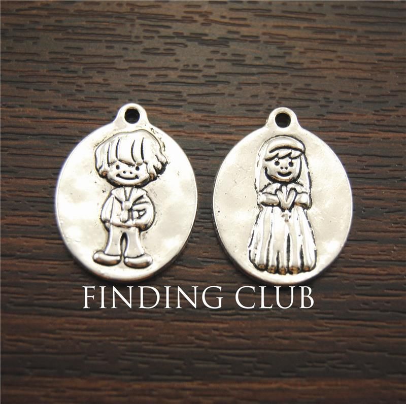 5PCS Antique Silver Alloy Horse Head Circle Crafts Charms Pendant 21*17*2mm