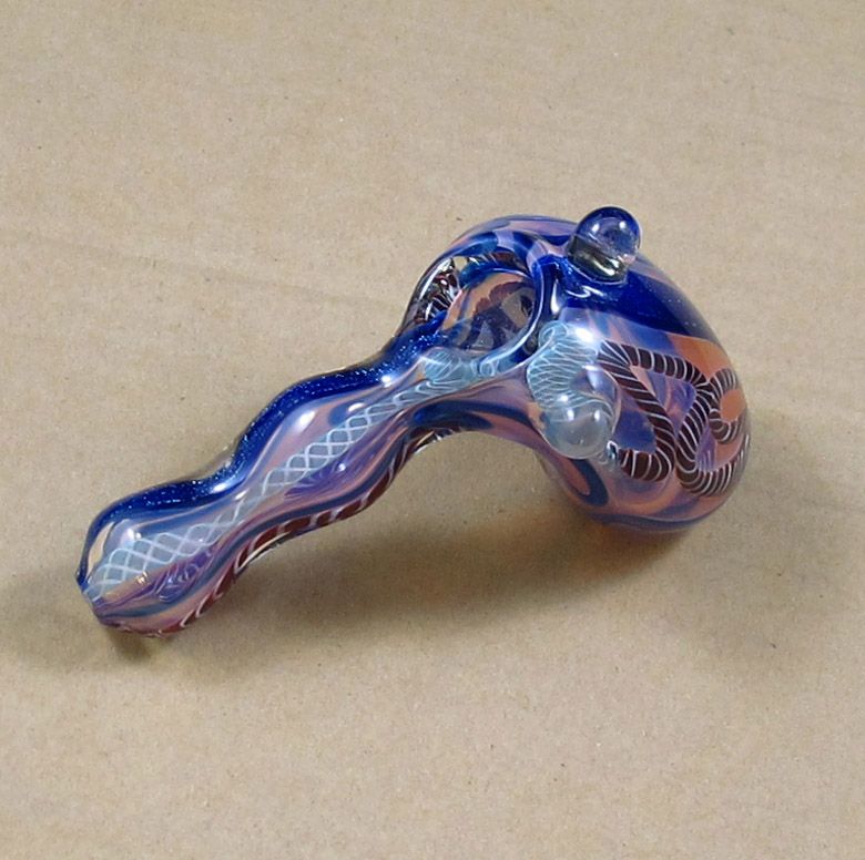 2021 New Hand Blown Thick Glass Hammer Pipes Spoon Mixed Color Pipe