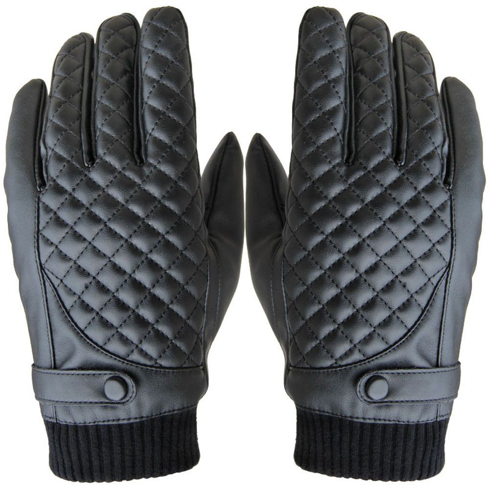 Wholesale 2016 Thermal Winter Male Artificial Leather Short Gloves