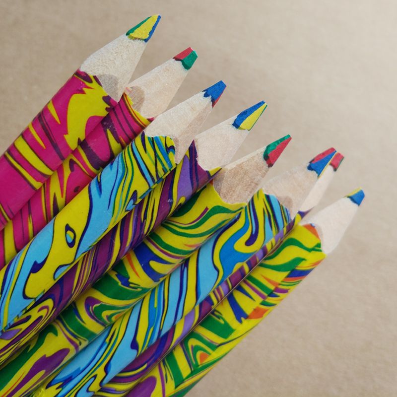 Acheter Livraison Gratuite Arc En Couleur Crayon 4 En 1 Crayons De Couleur Dessin Peinture Stylo Bureau Fournitures Scolaires Papelaria De 1306 Du