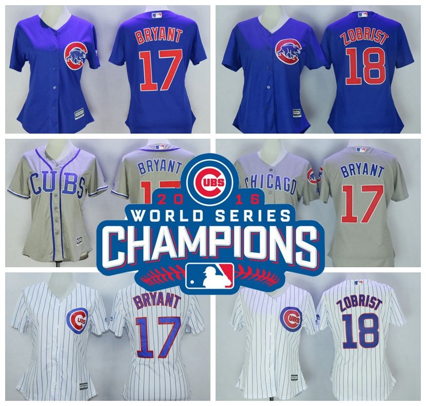 2019 2017 World Series Champions Patch Women Chicago Cubs 17 Kris