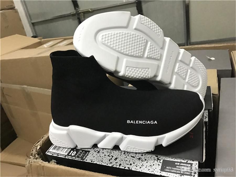 2019 Balenciagas Speed Trainer Black Knit High Socks Sports Shoes 2017