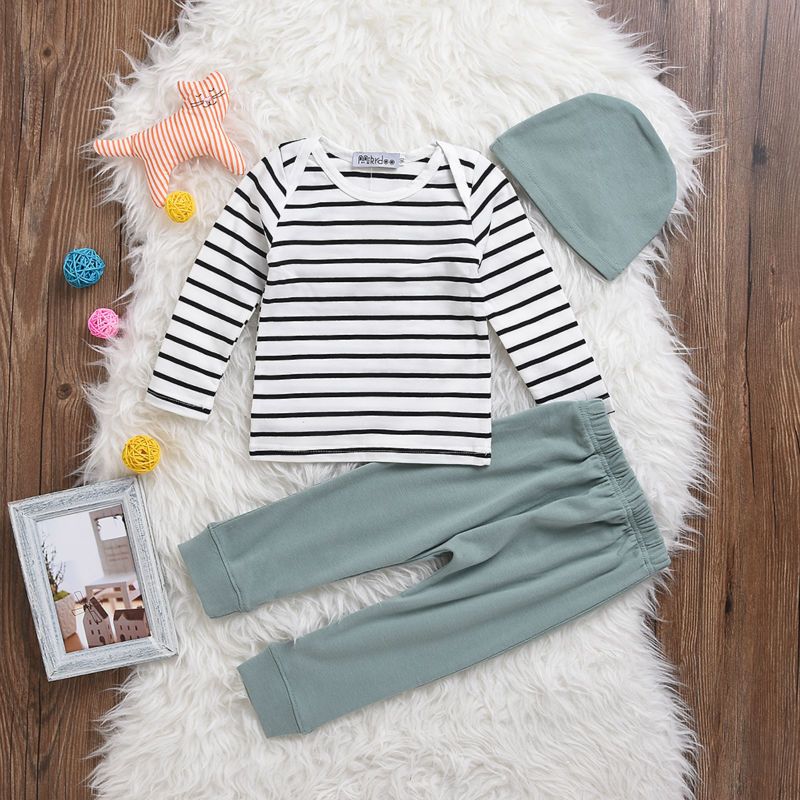 Baby Boy Clothes Striped Clothing Set Toddler Tracksuit Infant Outfit ...