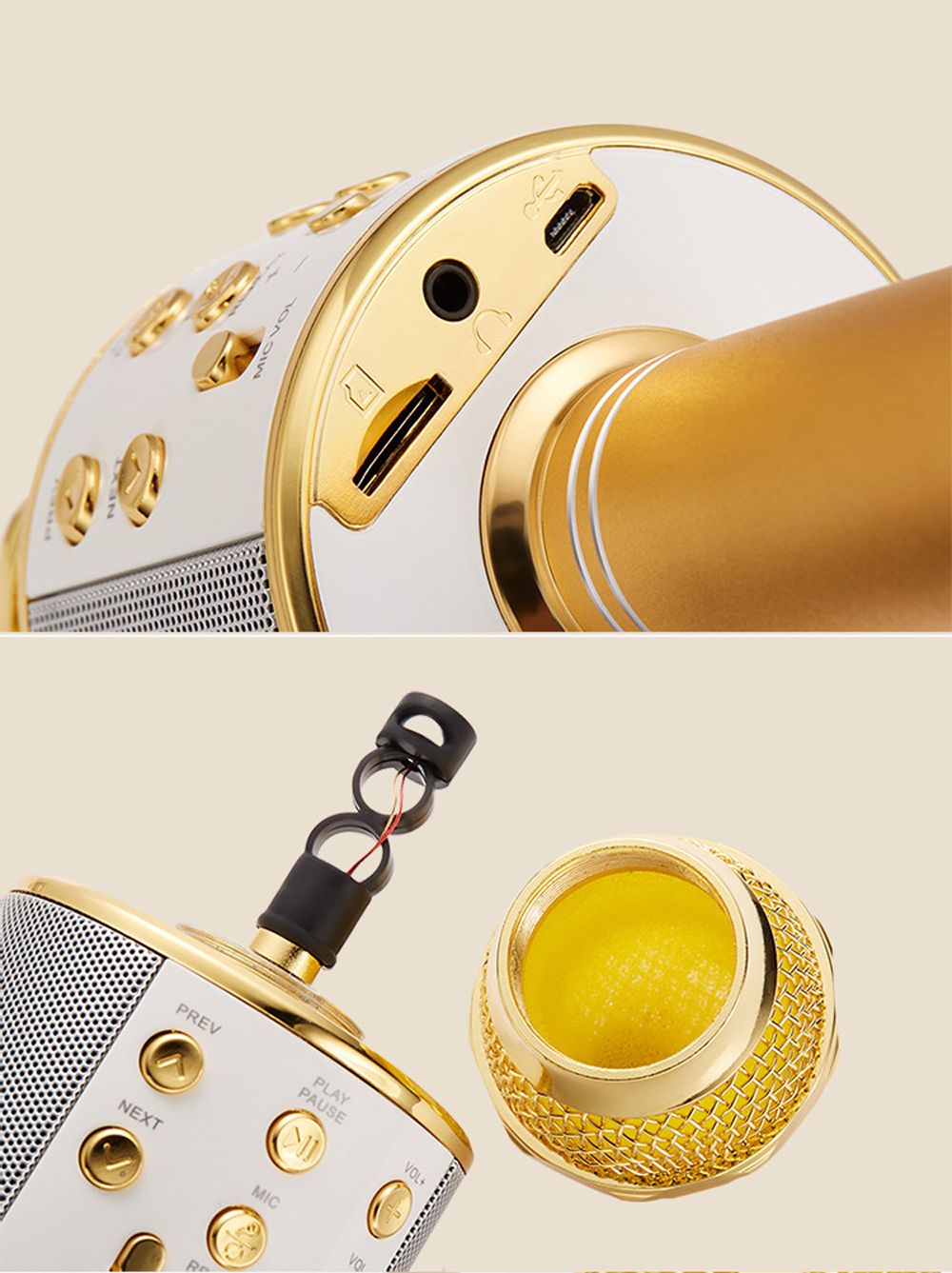 WS 858 Wireless Microphone Portable Home Karaoke Handheld Bluetooth ...