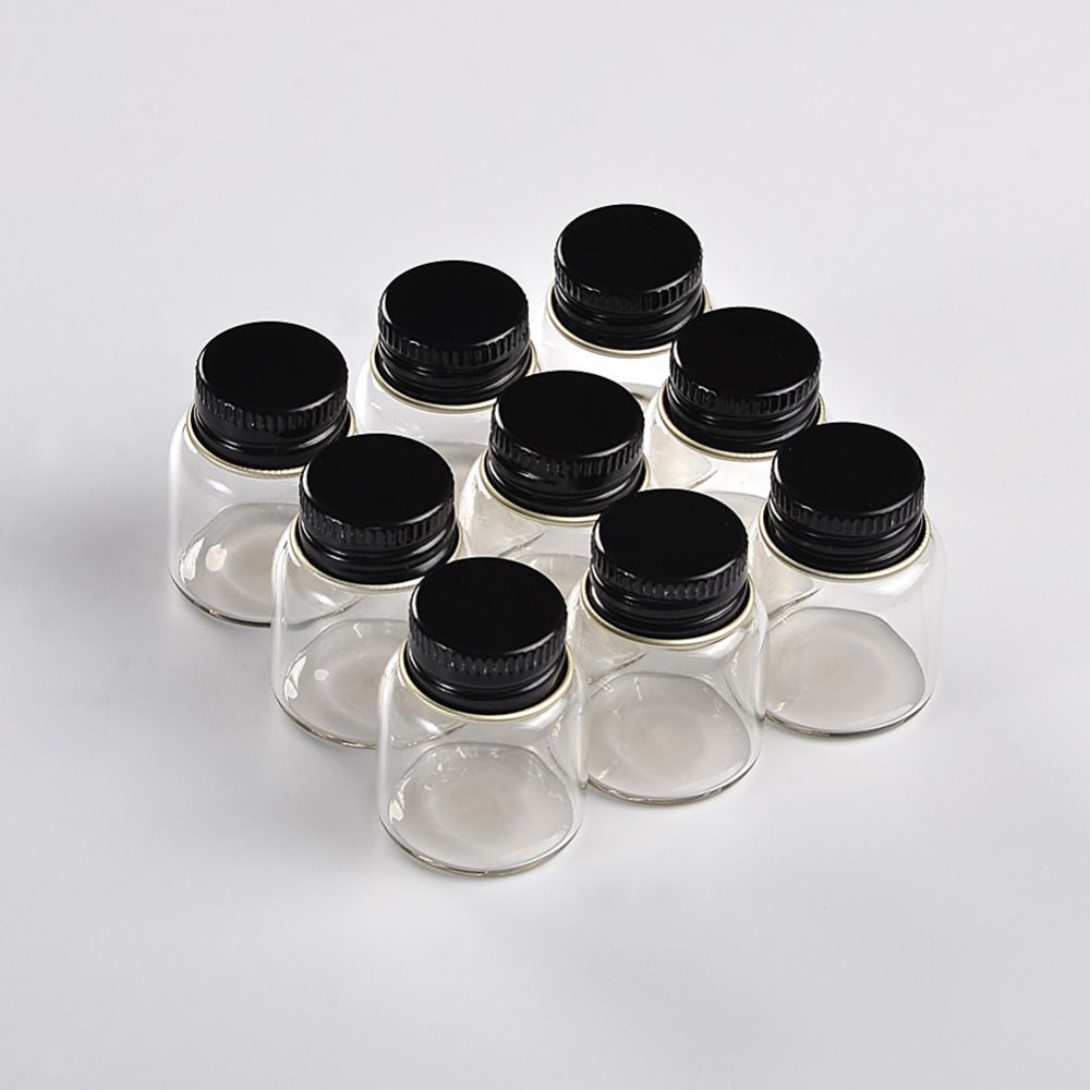 27*35*14mm 8ml Mini Glass Bottles With Metal Aluminum Screw Cap Small