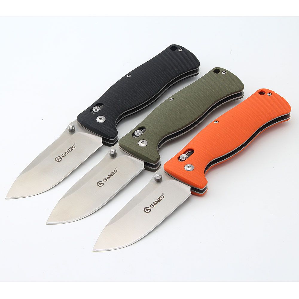 Ganzo G720 Best Pocket Folding Knife With Pocket Clip G10 Handle 440C