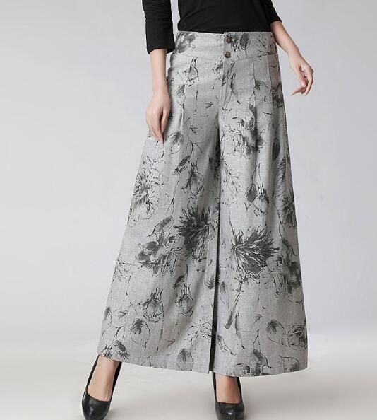 plus size cotton wide leg pants