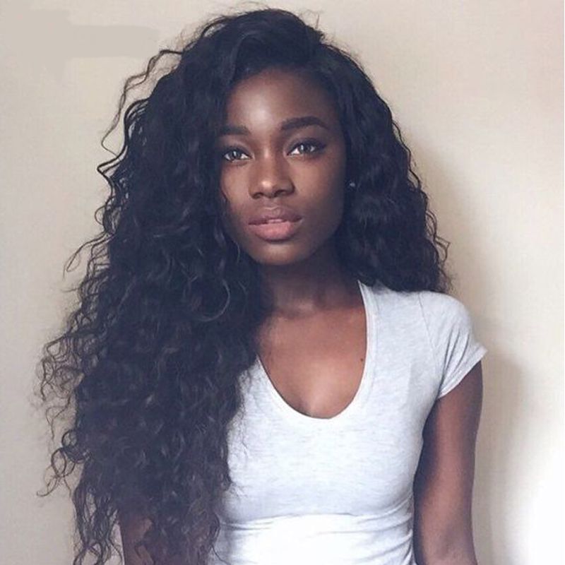 Brazilian Natural Loose Curly Front Lace Wig For Black Women