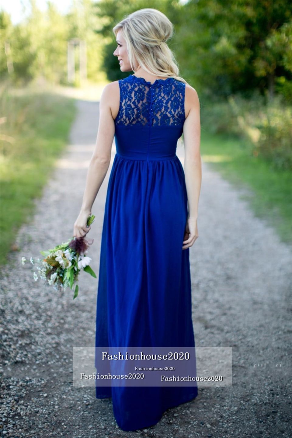 royal blue beach bridesmaid dresses