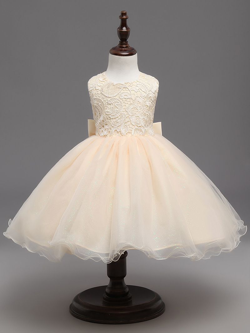 Lace Backless Embroidered Flower Girl Dresses Sleeveless Baby Girl Birthday Party Christmas munion Dresses Children Girl Party Dresses Baby Girls