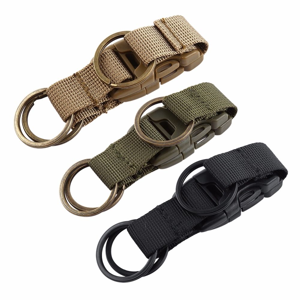 Backpack Buckle Carabiner Nylon Belt Keychain Locking Key Chain Clip