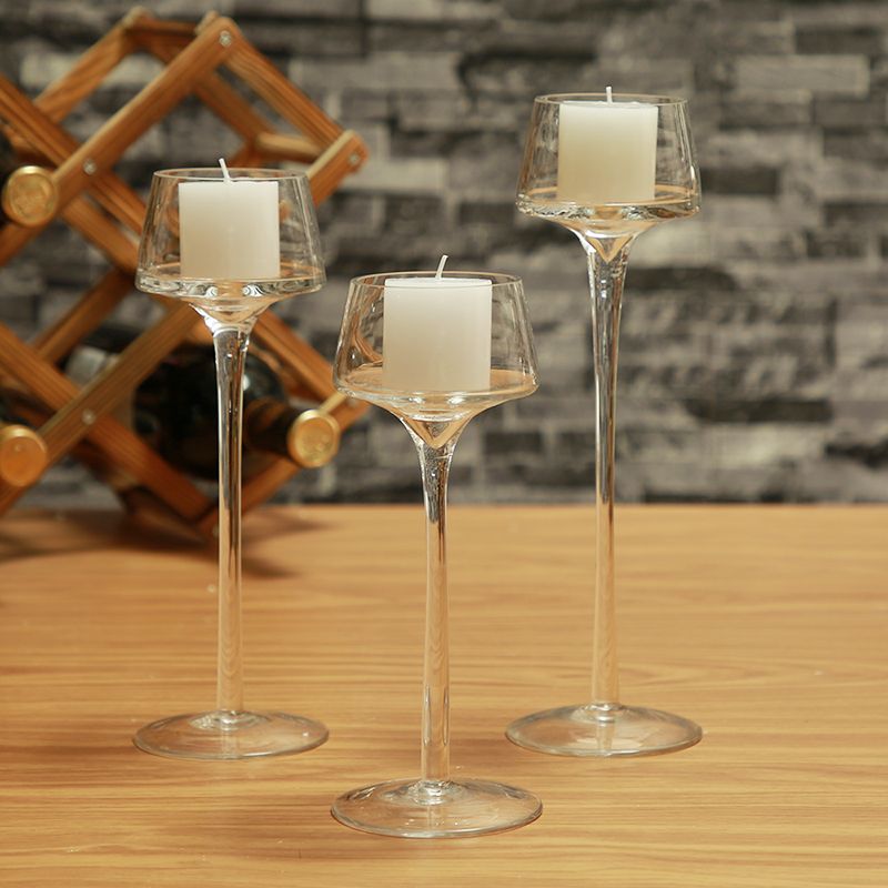 Crystal Candle Holder Set Glass Decorative Wedding Candles