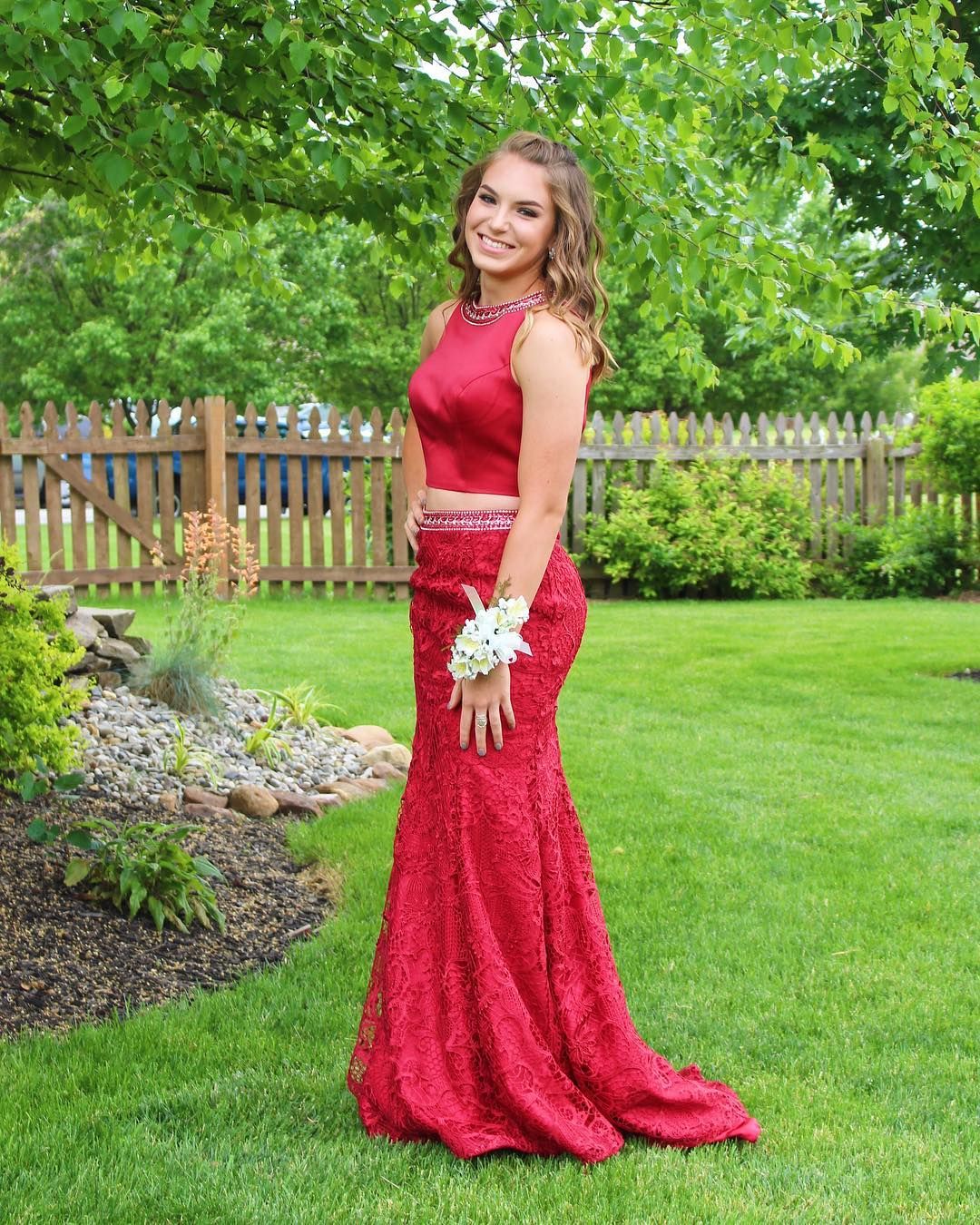 red sparkly two piece