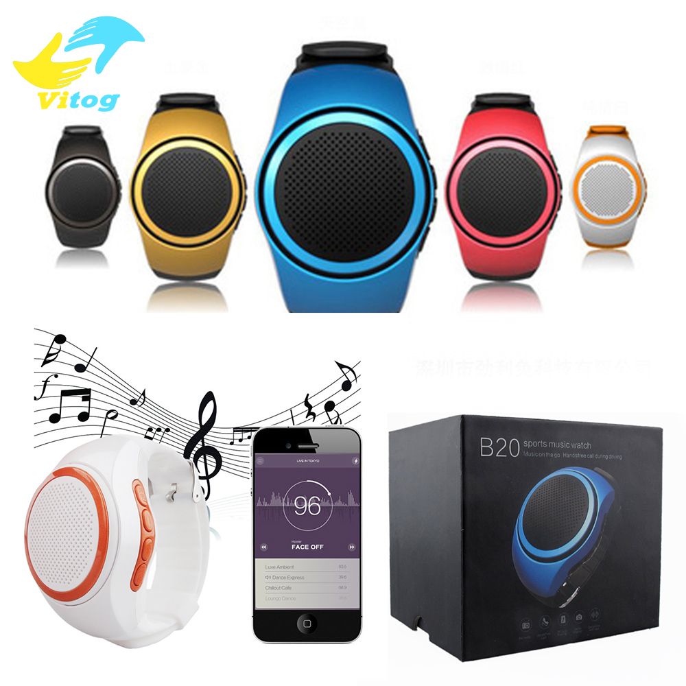 B20 Bluetooth Sports Music Speaker Watch Portable Mini Watch With Hands
