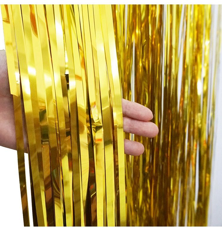 Gold Foil Tinsel Curtain 1X2 Meters Foil Fringe Backdrop Wedding