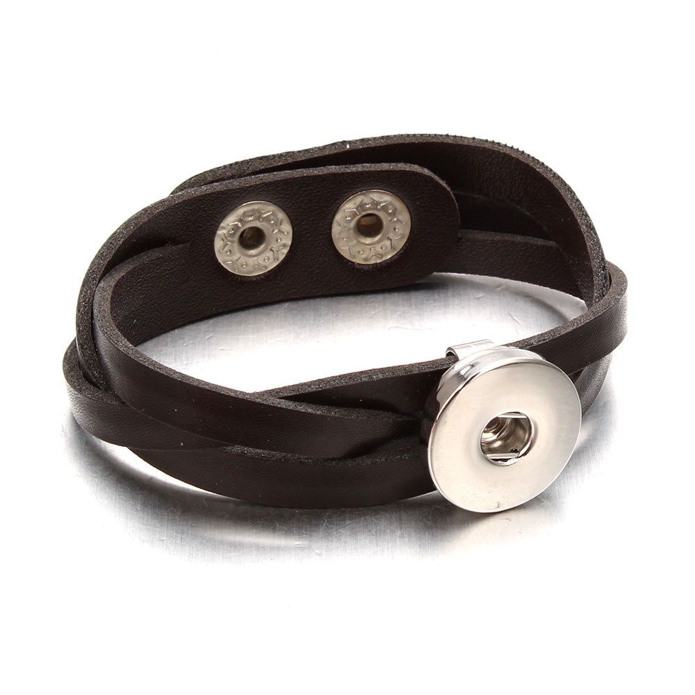 Mode Noosa en cuir PU Charm Bracelet bricolage gingembre 18mm Bouton Nosa Bracelets Bangle gros morceaux pour les femmes Déclaration Bijoux j4129