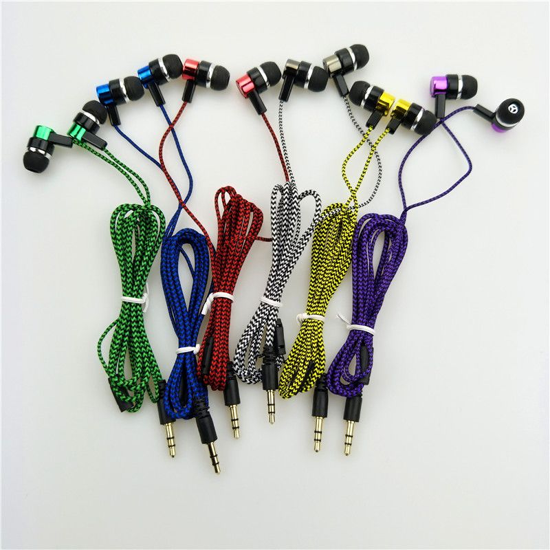 Wholesale Bundle Wire Cord Color Simple 3.5mm Earphones Earbuds