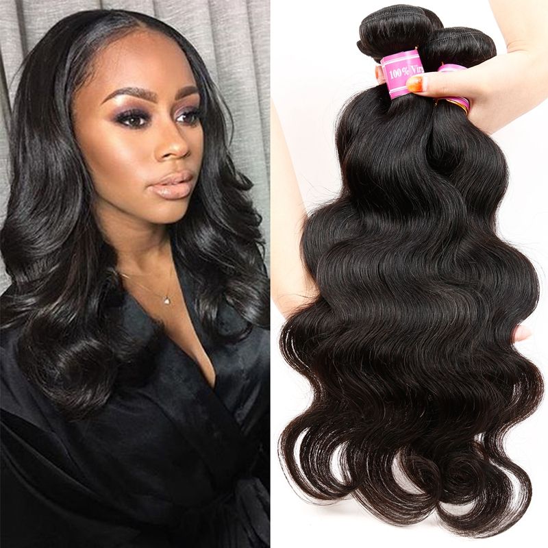 Brazilian Virgin Body Wave Hair Extensions Human Hair Weaves 4