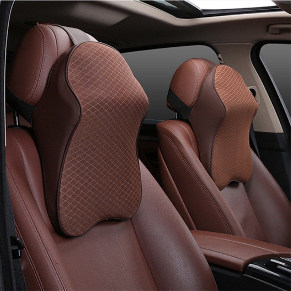 Whole Neck Rest Support Car Seat Headrest Pad Polyester Memory Foam Pillow Head Cushion Portable Travel Auto
