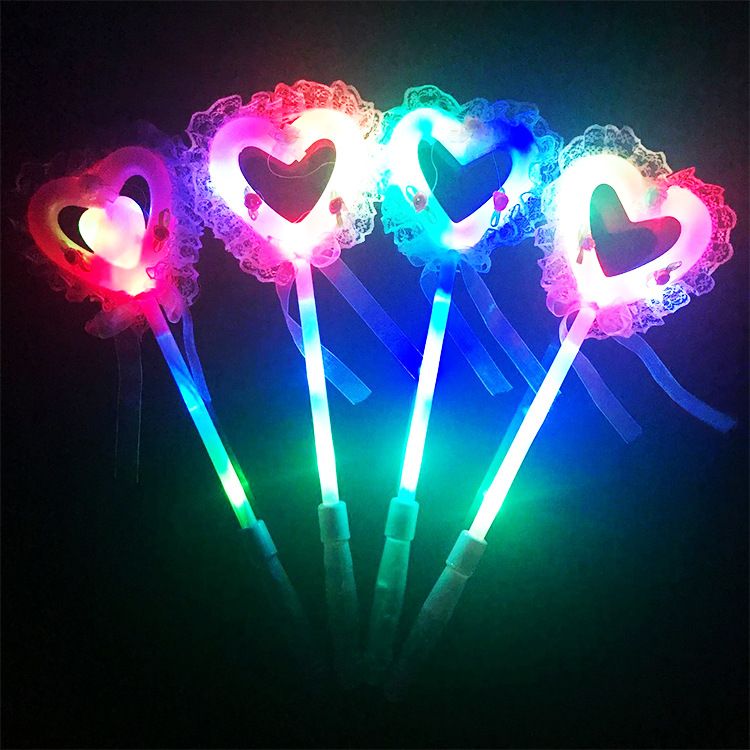 33CM Led Glow Stick Lollypop Loving Heart Neon Party Light Stick Wand