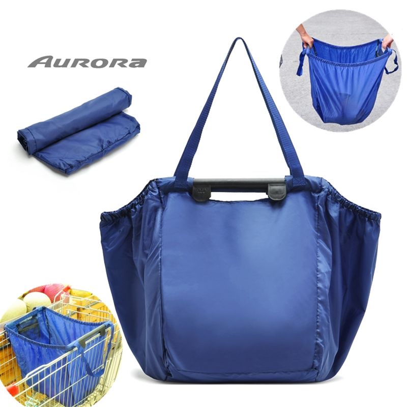Wholesale 68L Capacity Super Large Nylon Shopping Bags Blue Color Eco