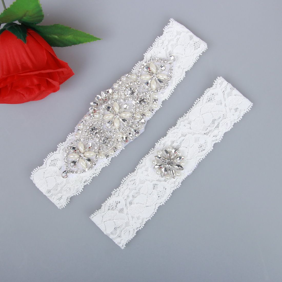 Wedding Garters For Bride Lace Bridal Garters White Ivory Bridal