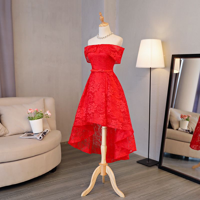 red colour short frock